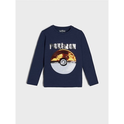 Sinsay - Koszulka z cekinami Pokémon - granatowy ze sklepu Sinsay w kategorii T-shirty chłopięce - zdjęcie 161212537