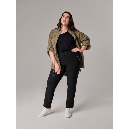 Sinsay - Spodnie z kieszeniami - czarny Sinsay 3XL okazja Sinsay