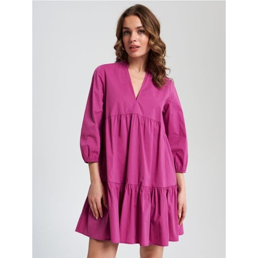 Sinsay - Sukienka mini babydoll - fioletowy Sinsay XS promocja Sinsay