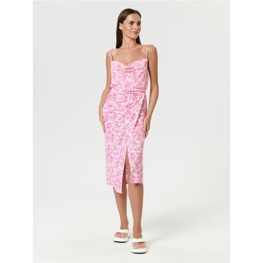 Sinsay - Spódnica midi ze wzorem - różowy ze sklepu Sinsay w kategorii Spódnice - zdjęcie 161214899
