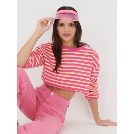Sinsay - Crop top w paski - różowy ze sklepu Sinsay w kategorii Bluzki damskie - zdjęcie 161216157