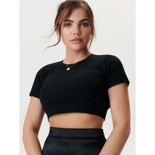 Sinsay - Crop top w prążki - czarny Sinsay XL promocyjna cena Sinsay