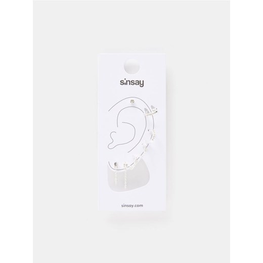 Sinsay - Kolczyki 7 pack - srebrny Sinsay Jeden rozmiar Sinsay