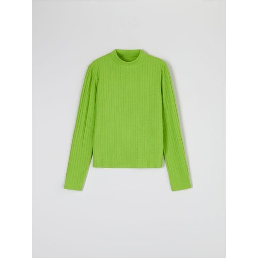 Sinsay - Koszulka ze stójką - zielony ze sklepu Sinsay w kategorii Bluzki damskie - zdjęcie 161218297
