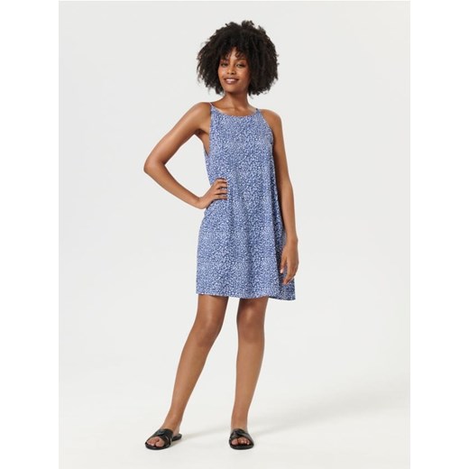 Sinsay - Sukienka mini w kwiaty - granatowy ze sklepu Sinsay w kategorii Sukienki - zdjęcie 161218439
