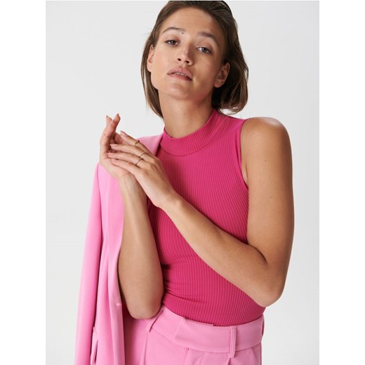 Sinsay - Top w prążki - różowy ze sklepu Sinsay w kategorii Bluzki damskie - zdjęcie 161218637