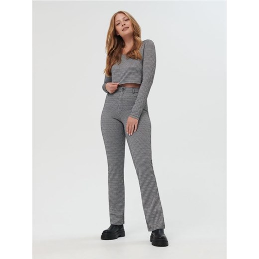 Sinsay - Spodnie w kratę - wielobarwny ze sklepu Sinsay w kategorii Spodnie damskie - zdjęcie 161218736