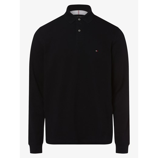 Tommy Hilfiger Męska koszulka polo Mężczyźni Bawełna granatowy jednolity ze sklepu vangraaf w kategorii T-shirty męskie - zdjęcie 161228436