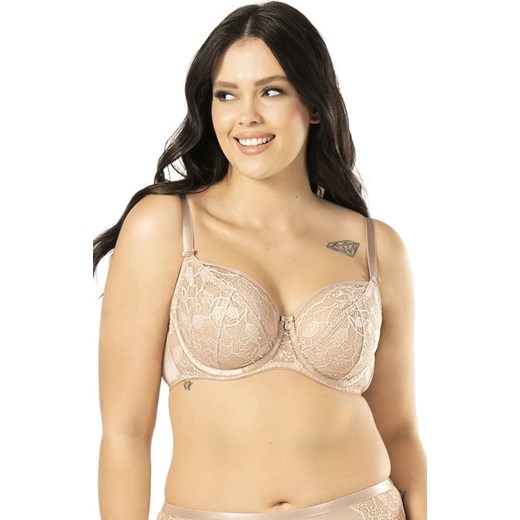 Biustonosz koronkowy miękki soft mocca Victoria BO52, Kolor mocca, Rozmiar 65F, Mefemi ze sklepu Intymna w kategorii Biustonosze - zdjęcie 161237495