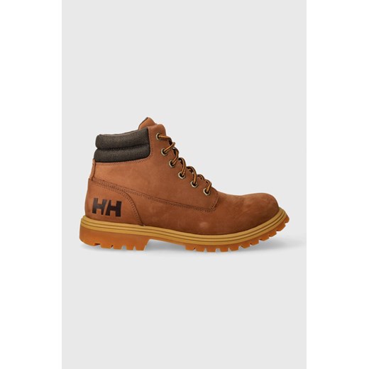 Helly Hansen workery skórzane męskie kolor brązowy ze sklepu ANSWEAR.com w kategorii Buty zimowe męskie - zdjęcie 161240368