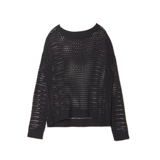 Cropp - Czarny siatkowy sweter - czarny ze sklepu Cropp w kategorii Swetry damskie - zdjęcie 161247995
