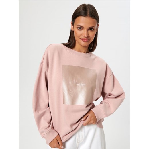 Sinsay - Bluza z nadrukiem - różowy Sinsay S Sinsay