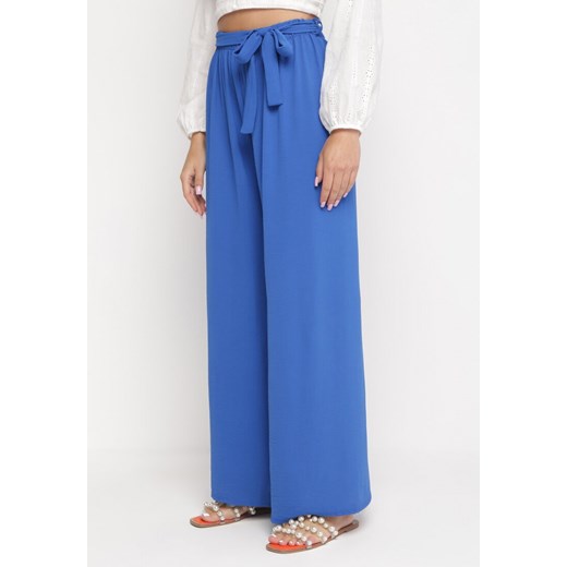 Niebieskie Spodnie Greslia ze sklepu Born2be Odzież w kategorii Spodnie damskie - zdjęcie 161253247