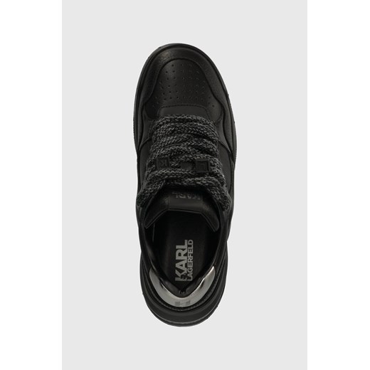 Czarne buty sportowe damskie Karl Lagerfeld sneakersy ze skóry 