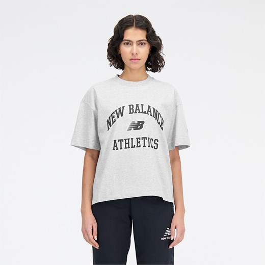 Koszulka damska New Balance WT33551AG – szara ze sklepu New Balance Poland w kategorii Bluzki damskie - zdjęcie 161255815