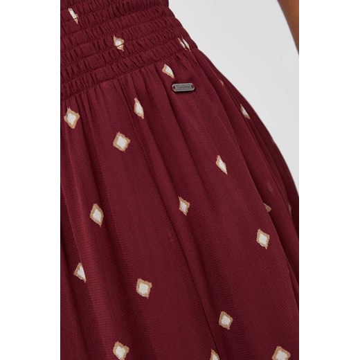 Pepe Jeans spódnica kolor bordowy midi rozkloszowana Pepe Jeans L ANSWEAR.com