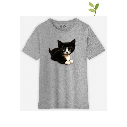 WOOOP Koszulka &quot;Cute Cat&quot; w kolorze jasnoszarym Wooop 128 promocja Limango Polska