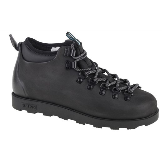 Buty trekkingowe damskie Native sznurowane czarne na płaskiej podeszwie