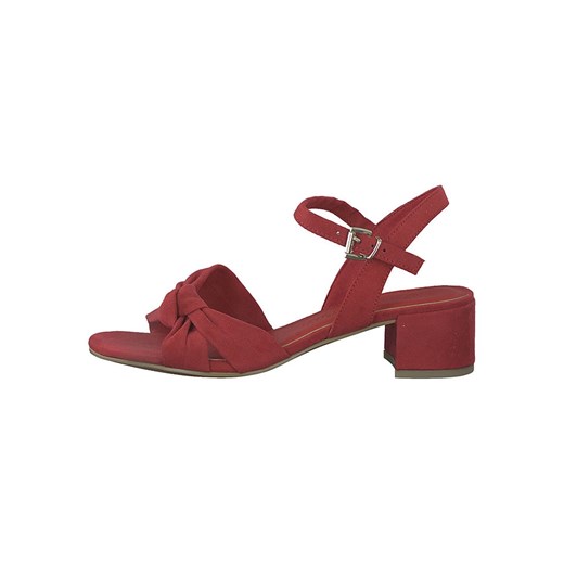 Sandały damskie Marco Tozzi czerwone eleganckie z niskim obcasem 