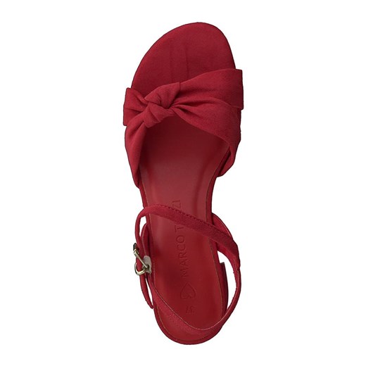Sandały damskie Marco Tozzi eleganckie czerwone z niskim obcasem 