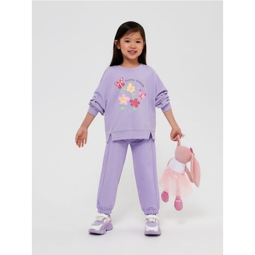 Sinsay - Spodnie dresowe jogger - fioletowy Sinsay 134 okazyjna cena Sinsay