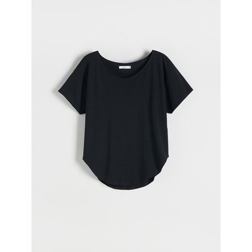 Reserved - T-shirt regular - czarny ze sklepu Reserved w kategorii Bluzki damskie - zdjęcie 161281475