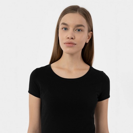Damski t-shirt basic 4F 4FMM00TTSHF731 - czarny ze sklepu Sportstylestory.com w kategorii Bluzki damskie - zdjęcie 161282905