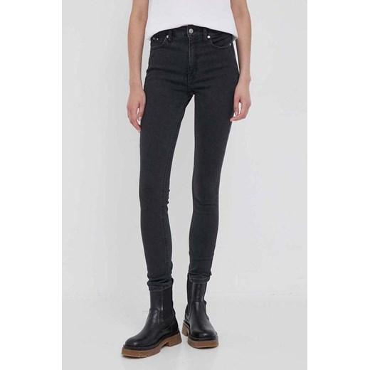 Calvin Klein Jeans jeansy damskie kolor czarny ze sklepu ANSWEAR.com w kategorii Jeansy damskie - zdjęcie 161284499