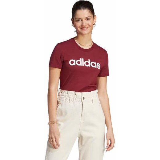 Bluzka damska Adidas z napisami z okrągłym dekoltem z krótkim rękawem 