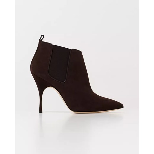 MANOLO BLAHNIK Brązowe zamszowe botki na szpilce Dildi rozmiar 37 Manolo Blahnik 39 okazyjna cena Moliera2.com