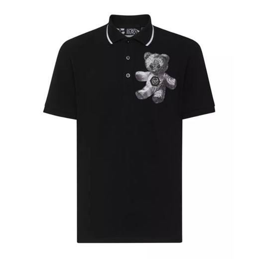 PHILIPP PLEIN Czarna koszulka polo Paisley Teddy Bear rozmiar 3XL M Moliera2.com