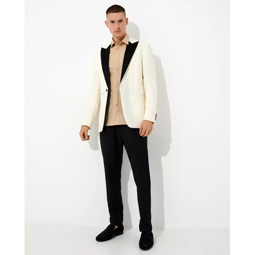PHILIPP PLEIN Biała marynarka z czarnymi klapami rozmiar 50 50 Moliera2.com