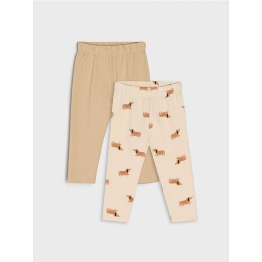 Sinsay - Legginsy 2 pack - kremowy Sinsay 86 Sinsay