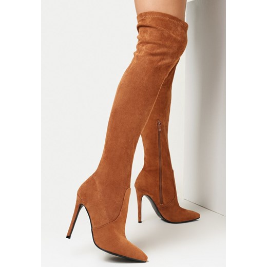 Kozaki damskie Born2be za kolano eleganckie na zamek 