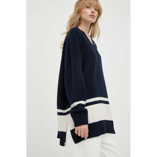 Weekend Max Mara sweter wełniany damski kolor granatowy XS ANSWEAR.com