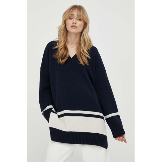 Weekend Max Mara sweter wełniany damski kolor granatowy XS ANSWEAR.com
