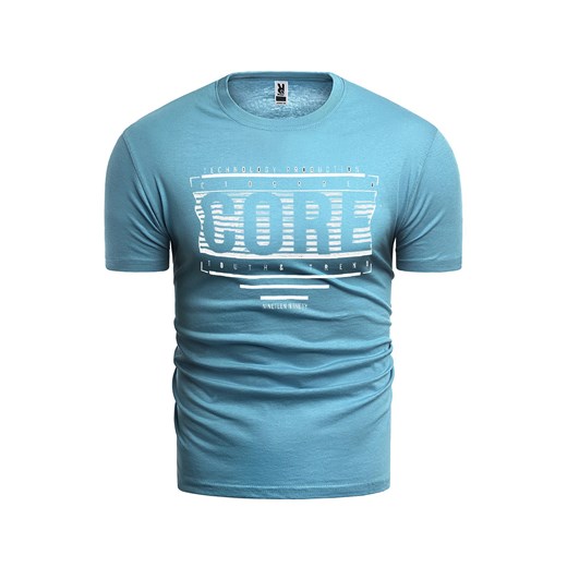 koszulka 1002a - niebieska ze sklepu Risardi w kategorii T-shirty męskie - zdjęcie 161315957