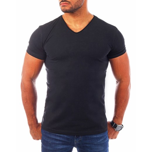 Męska koszulka t-shirt v-neck - czarna ze sklepu Risardi w kategorii T-shirty męskie - zdjęcie 161315969