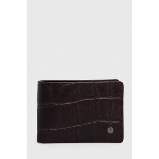 Joop! portfel skórzany męski kolor brązowy ze sklepu ANSWEAR.com w kategorii Portfele męskie - zdjęcie 161316536