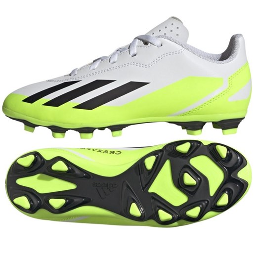 Buty piłkarskie adidas X Crazyfast.4 FxG Jr IE1588 białe białe 37 1/3 ButyModne.pl