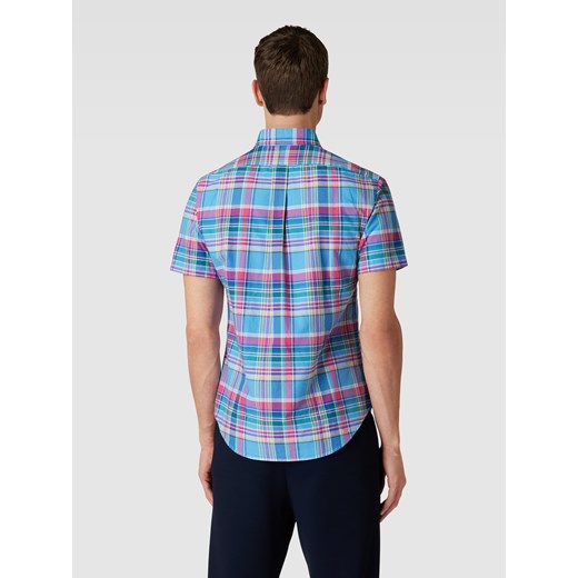 Koszula męska Polo Ralph Lauren z krótkim rękawem niebieska casualowa 