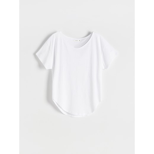 Reserved - T-shirt regular - biały ze sklepu Reserved w kategorii Bluzki damskie - zdjęcie 161332567