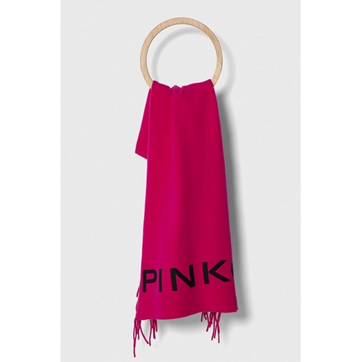 Pinko szalik wełniany kolor fioletowy ze sklepu ANSWEAR.com w kategorii Szaliki i chusty damskie - zdjęcie 161342167