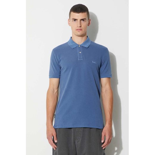 Woolrich polo męski kolor granatowy gładki CFWOPO0035MRUT1483-3989 ze sklepu ANSWEAR.com w kategorii T-shirty męskie - zdjęcie 161352288