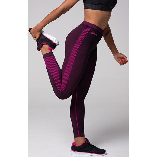 SPAIO POWERFUL getry termoaktywne damskie, Kolor czarno-fioletowy, Rozmiar L, Spaio ze sklepu Intymna w kategorii Spodnie damskie - zdjęcie 161352556