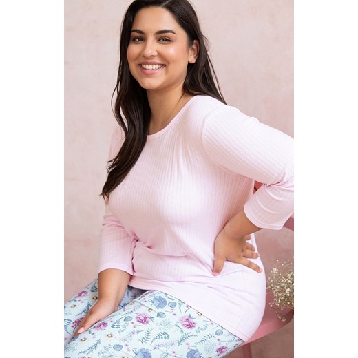 Bawełniana piżama damska Plus Size Amora 3008, Kolor różowy-wzór, Rozmiar XXL, Taro ze sklepu Intymna w kategorii Piżamy damskie - zdjęcie 161354486