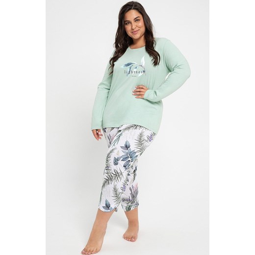 Bawełniana piżama damska Plus Size Ariana 3016, Kolor miętowy, Rozmiar XXL, Taro ze sklepu Intymna w kategorii Piżamy damskie - zdjęcie 161354498