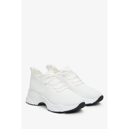 Estro: Białe sneakersy damskie z siateczki na elastycznej podeszwie Estro 37 Estro okazyjna cena