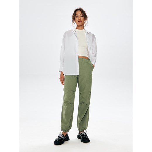 Sinsay - Spodnie parachute - zielony Sinsay XXS Sinsay