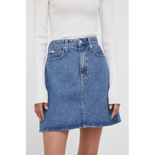 Calvin Klein Jeans spódnica jeansowa kolor niebieski mini prosta 26 ANSWEAR.com